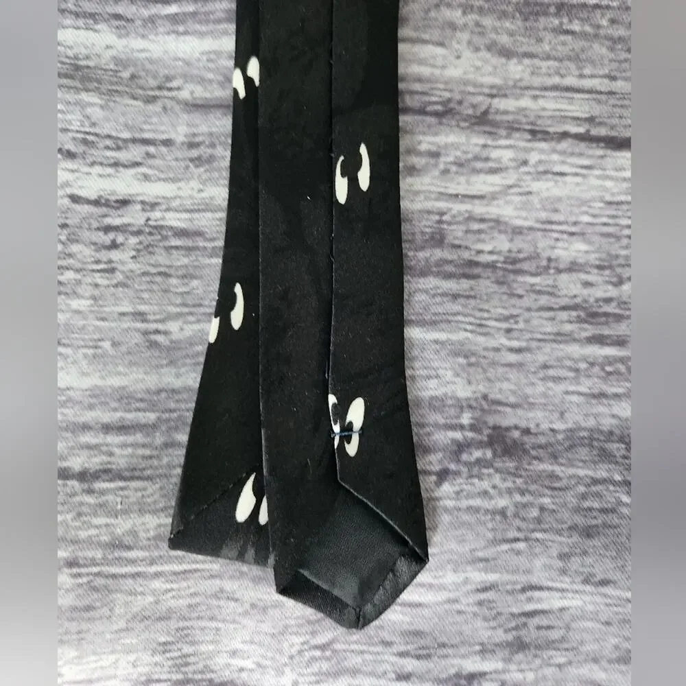 Vintage Looney Tunes Mania Tie‎ Daffy Duck Graphic Black Orange